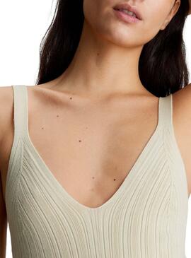 Robe Calvin Klein Woven Label Vert pour Femme