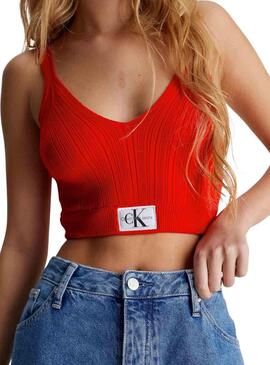Top Calvin Klein Label Rouge pour femme 