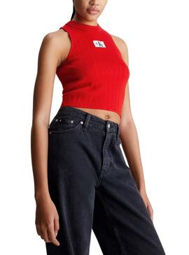 Top  Calvin Klein Label rouge pour femme