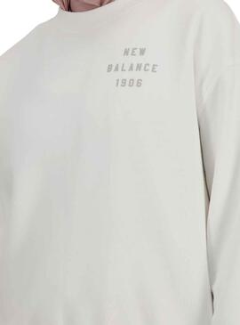 Sweat à capuche New Balance Iconic Blanc pour Femme