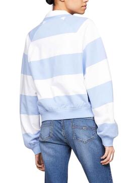 Sweat à capuche Tommy Jeans Letterman Bleu pour Femme