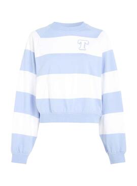 Sweat à capuche Tommy Jeans Letterman Bleu pour Femme