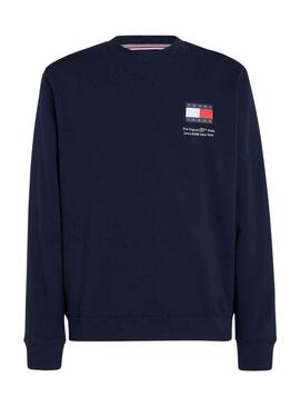 Sweat à capuche Tommy Jeans Flag Marine pour Homme