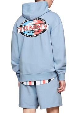 Sweat à capuche Tommy Jeans Archive bleu pour homme