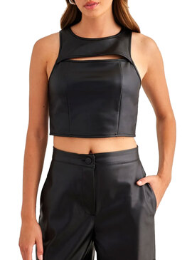 Top Only Dorit Cropped Noire pour Femme