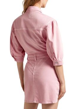 Robe Pepe Jeans Gracie Denim Rose pour Femme