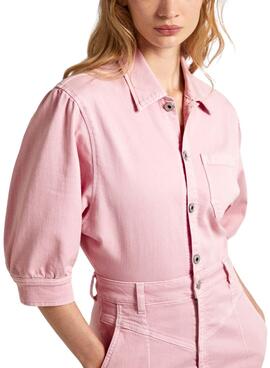 Robe Pepe Jeans Gracie Denim Rose pour Femme