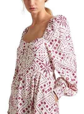 Robe Pepe Jeans Doxa Courte Imprimée Pour Femme