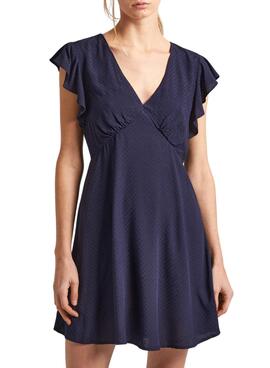 Robe Pepe Jeans Camila Bleu Marine Pour Femme