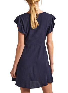 Robe Pepe Jeans Camila Bleu Marine Pour Femme