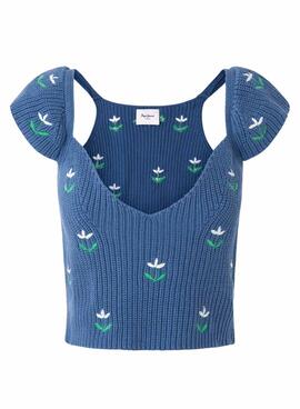Top Pepe Jeans Greer Bleu pour Femme