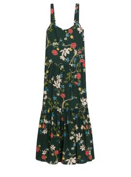 Robe Superdry à volants verte pour femme