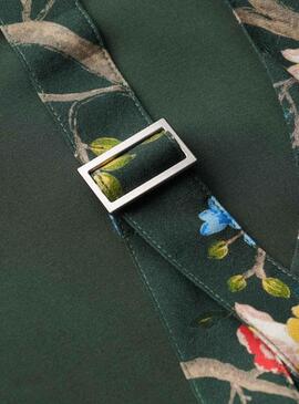 Robe Superdry à volants verte pour femme