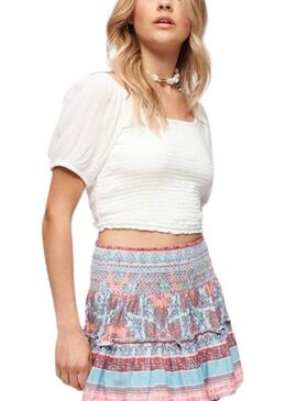 Top Superdry Off Blanc pour Femme