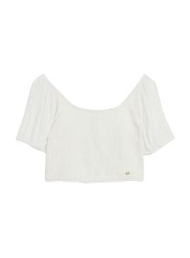 Top Superdry Off Blanc pour Femme