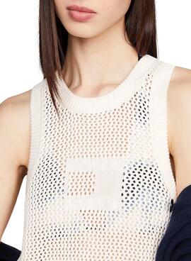 Robe Tommy Jeans Open Blanche pour Femme