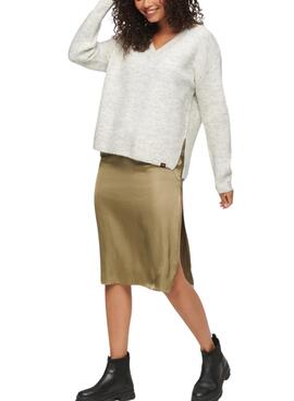 Pull Superdry V-Neck Oversized Gris pour Femme