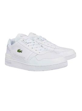 Baskets Lacoste T-Clip Cuir Blanc pour Homme