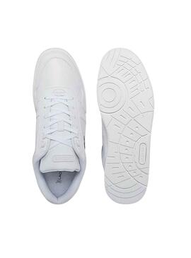 Baskets Lacoste T-Clip Cuir Blanc pour Homme