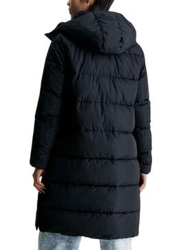 Veste Calvin Klein Plumes Capuche Noire Femme