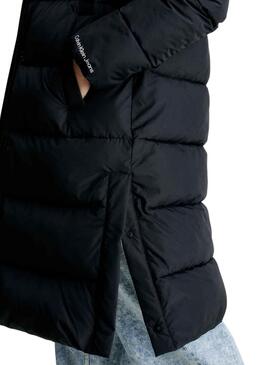Veste Calvin Klein Plumes Capuche Noire Femme