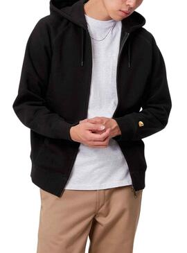 Sweat Carhartt Hooded Chase Noire pour Homme