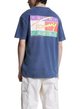 T-Shirt Tommy Jeans Signatura Bleu Marine pour Homme