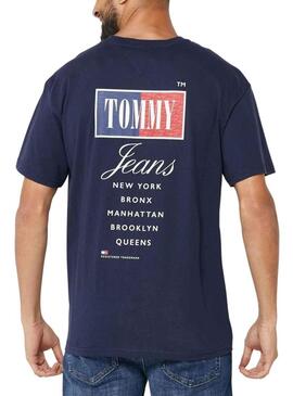 T-Shirt Tommy Jeans Relaxed Bleu Marine pour Homme