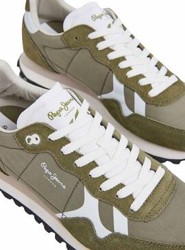 Chaussures Pepe Jeans Brit Print Vert pour Homme