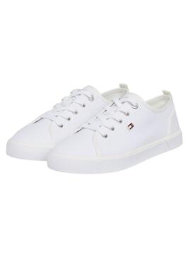 Sneakers Tommy Hilfiger Vulc Canvas Blanc Pour Femme