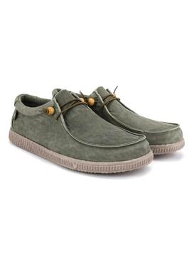 Chaussures Walkin Pitas Wallabi lavées vertes pour hommes