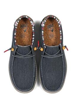 Les chaussures Walkin Pitas Rustic Marino pour hommes.