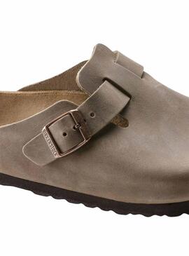 Sabots Birkenstock Boston Oil Beige pour Femme