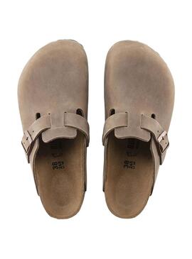 Sabots Birkenstock Boston Oil Beige pour Femme