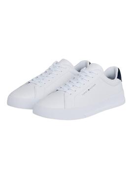 Chaussures Tommy Hilfiger Court en cuir blanc pour homme