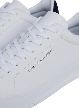 Chaussures Tommy Hilfiger Court en cuir blanc pour homme