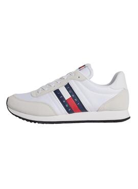 Chaussures de course décontractées blanches pour homme Tommy Jeans.