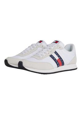 Chaussures de course décontractées blanches pour homme Tommy Jeans.