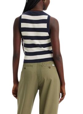 Top Levis Ocean Tank Stripe Marine pour Femme