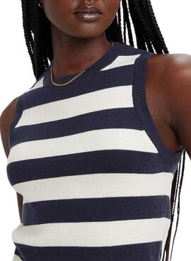 Top Levis Ocean Tank Stripe Marine pour Femme