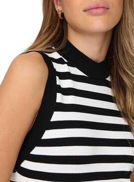 Top Only Lill rayures noires et blanches pour femme