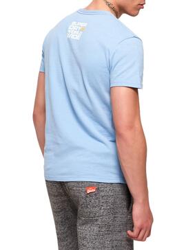 T-Shirt Superdry Ticket Pastel Bleu Homme
