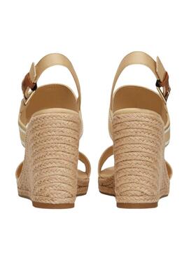 Sandales compensées Tommy Hilfiger Webbing High Wedge beige pour femme