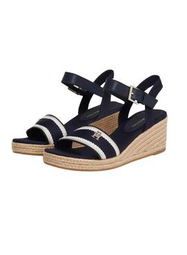 Sandales Tommy Hilfiger Webbing Wedge Marine Femme