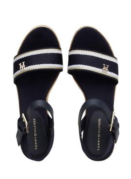 Sandales Tommy Hilfiger Webbing Wedge Marine Femme