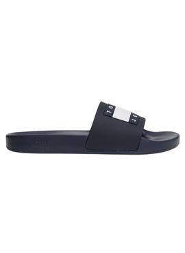 Sandales Tommy Jeans Pool Slide Bleu marine pour homme