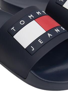 Sandales Tommy Jeans Pool Slide Bleu marine pour homme
