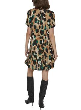 Robe Vila Vipaya V-Neck Beige pour Femme