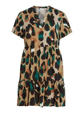 Robe Vila Vipaya V-Neck Beige pour Femme