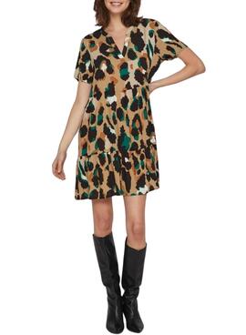 Robe Vila Vipaya V-Neck Beige pour Femme